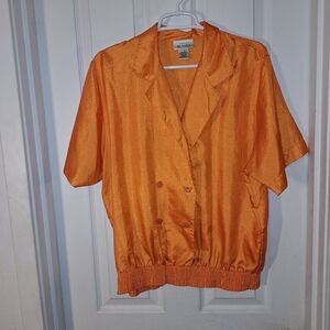 Vintage Neil Martin Orange Blouse Size 16